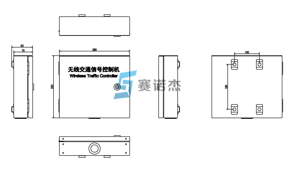 太陽能無線信號控制機尺寸圖